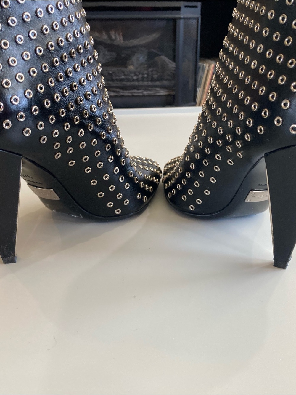 Michael Kors Black Studded Pointed Toe Ankle Booties - Picture 7 of 8